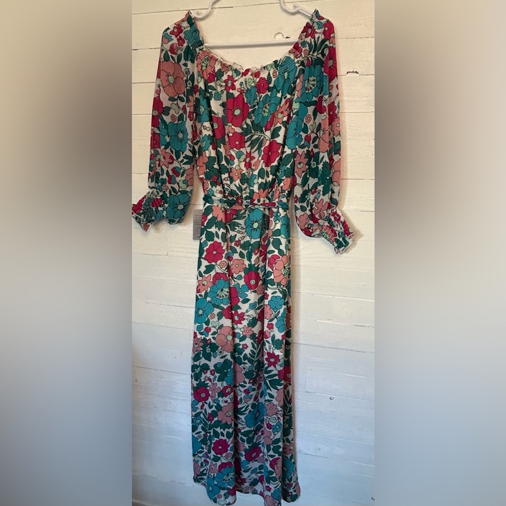 NWT Charles Henry Floral off shoulder maxi dress. Womens size medium. - Picture 4 of 8
